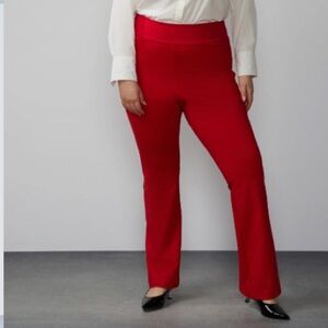 Tall Ponte plus size Bootcut High Rise Pant in tall xxlarge in red